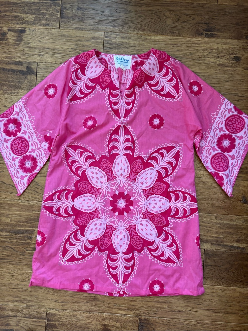 Ruth Clarage  Pink Floral Medallion Tunic